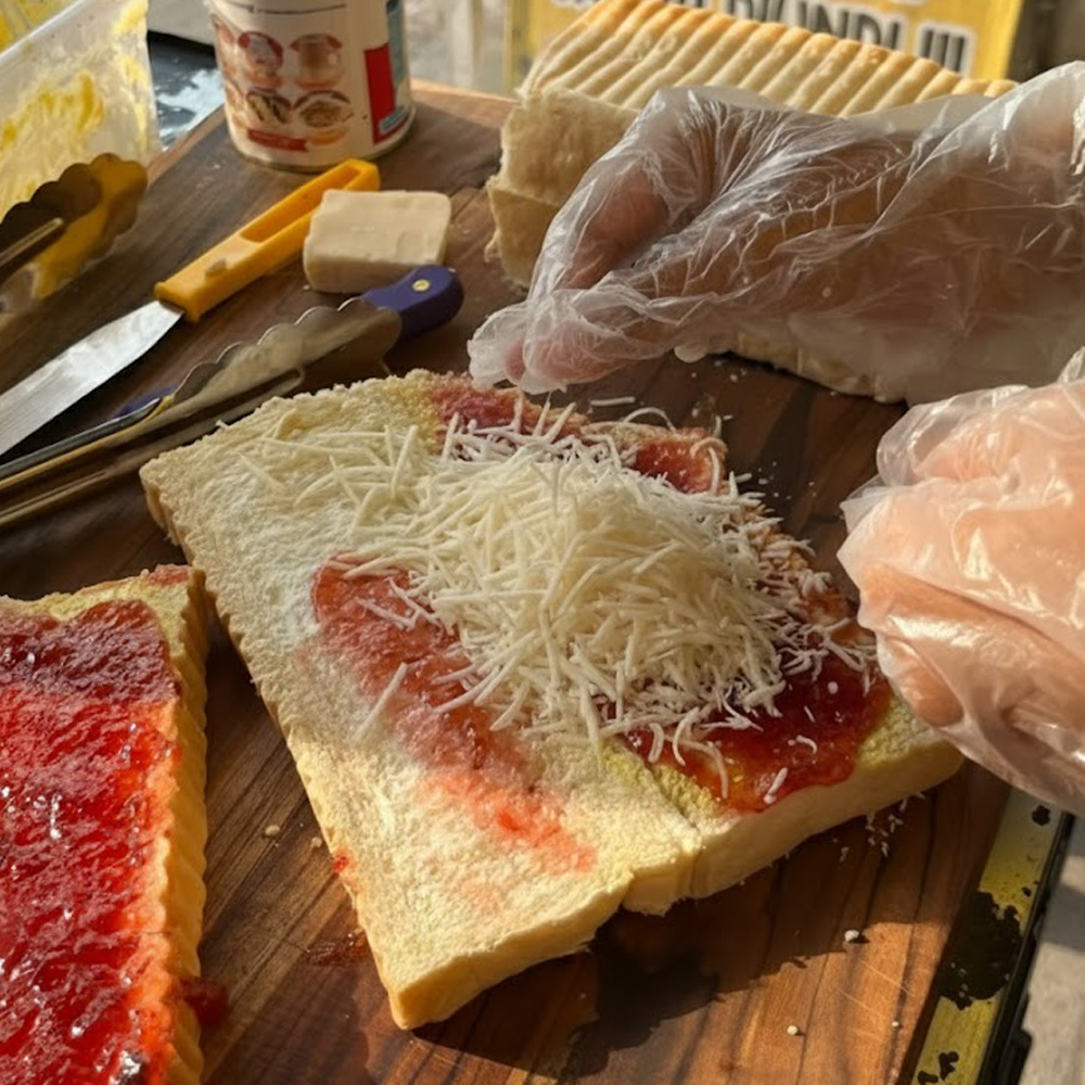 Proses pembuatan Roti Bakar Arumdalu